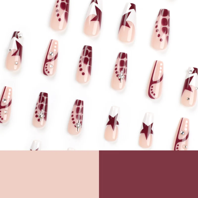 Artful Nail Extensions with Glitter and Star Motifs Stornfield