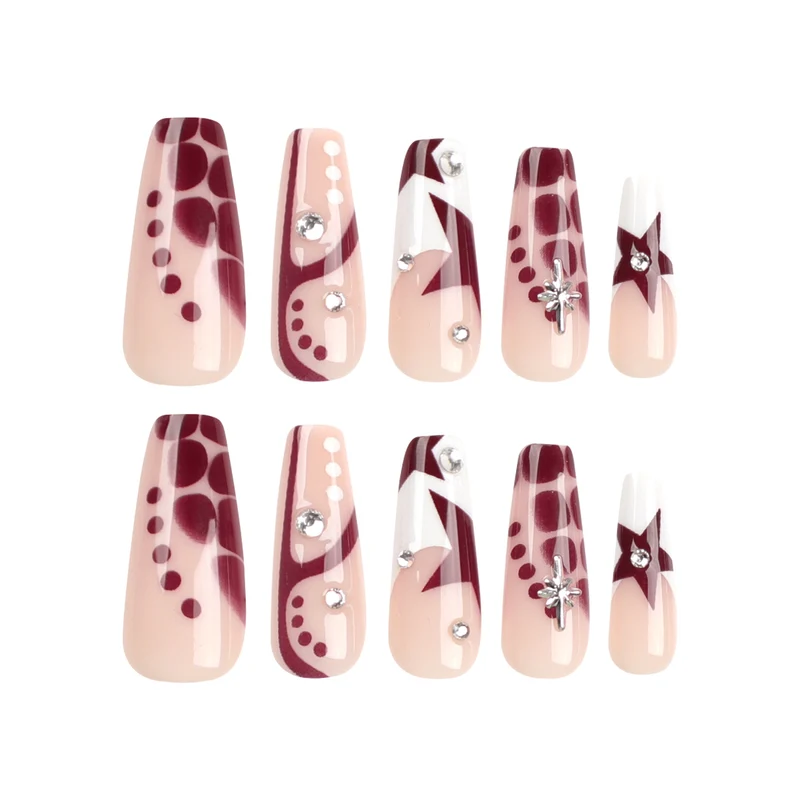 Artful Nail Extensions with Glitter and Star Motifs Stornfield
