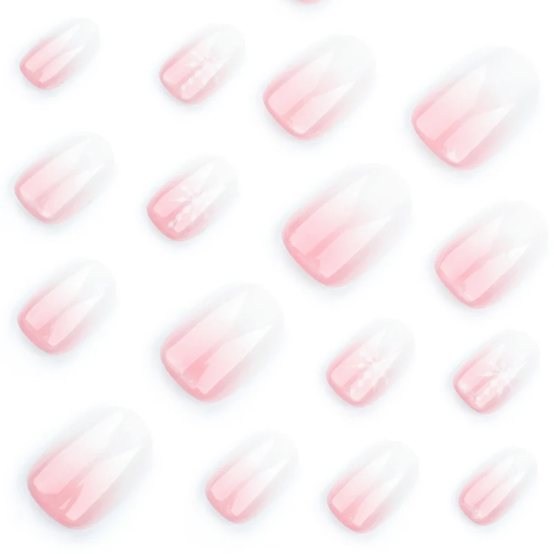 Artful Nail Extensions with Glitter and Snowflake Design Stornfield
