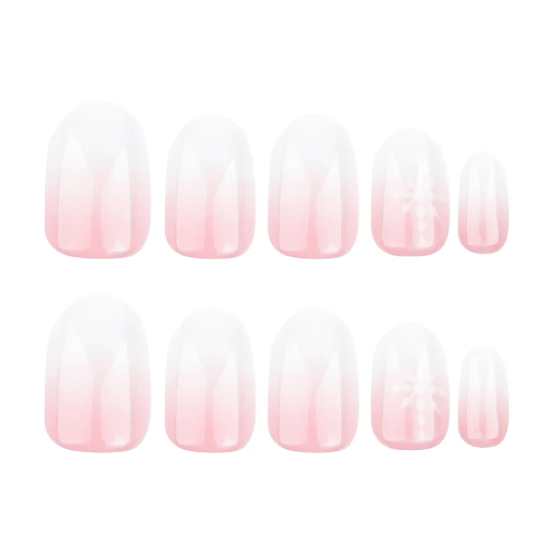 Artful Nail Extensions with Glitter and Snowflake Design Stornfield