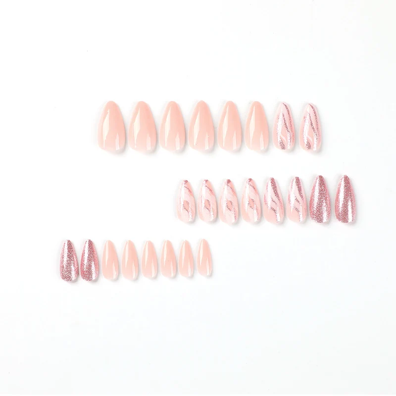 Artful Nail Extensions with Glitter and Marble Design Stornfield