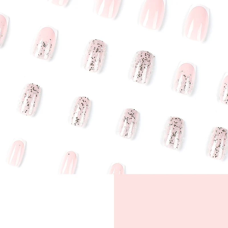 Artistic Nail Extensions with Glitter and French Tips Stornfield