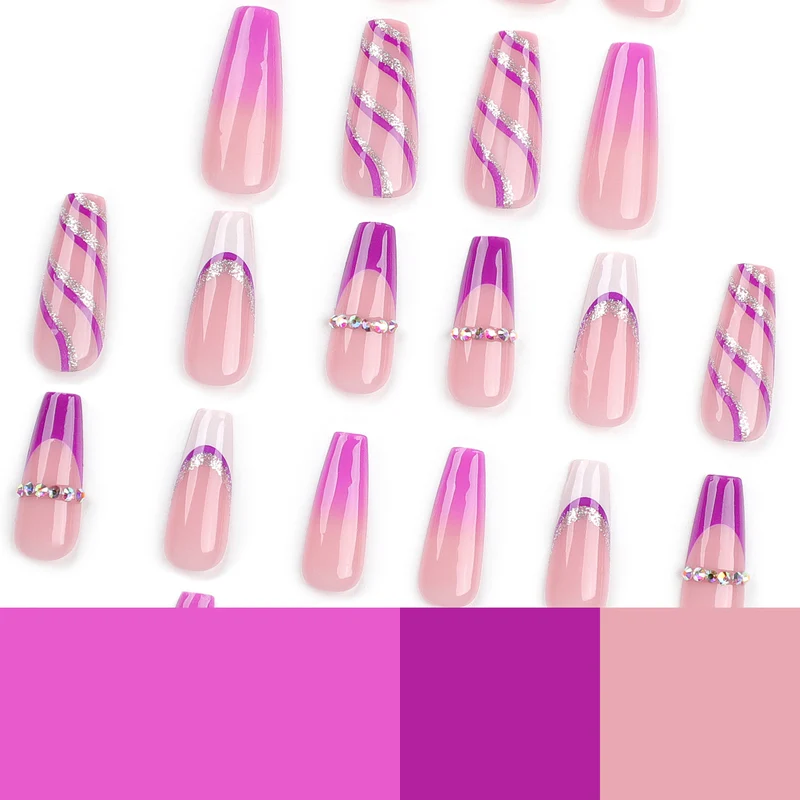 Artistic Nail Extensions with Glitter and Gradient Stornfield