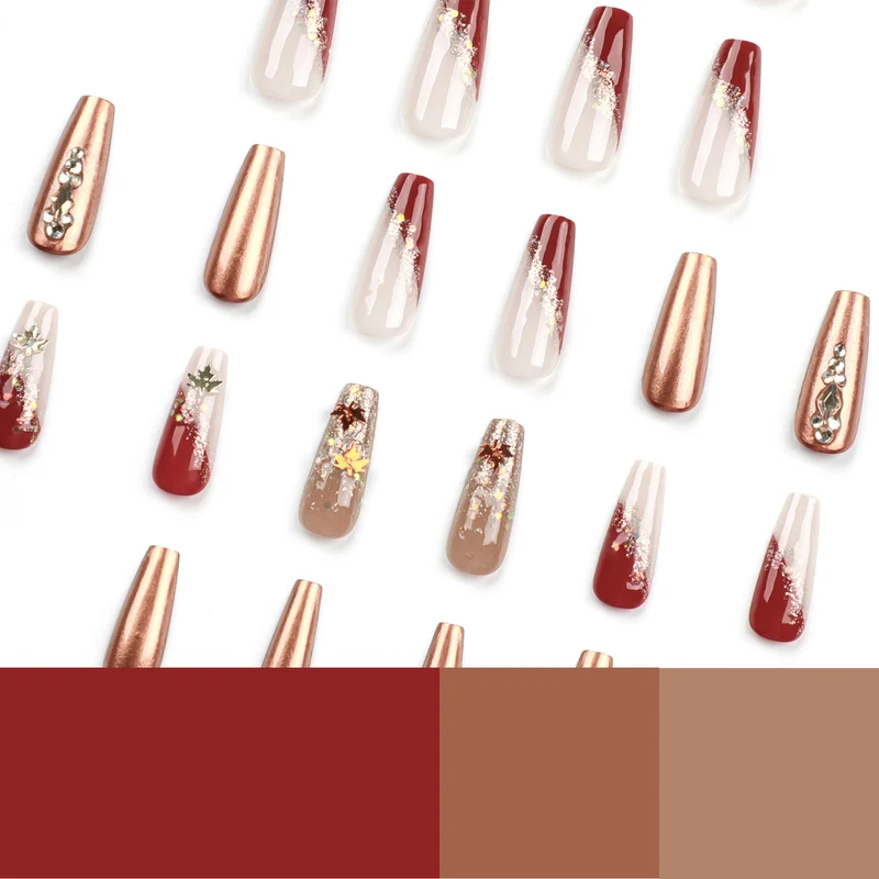 Artful Nail Extensions with Glitter and Flower Accents Stornfield