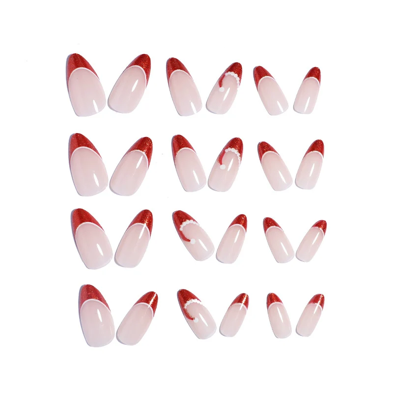 Festive French Tip Press-On Nail Set Stornfield