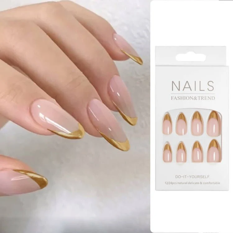 Elegant Stiletto French Tip Press-On Nails Stornfield