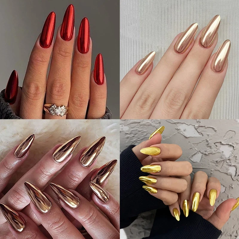 Elegant Mirror Finish Press-On Nail Set Stornfield
