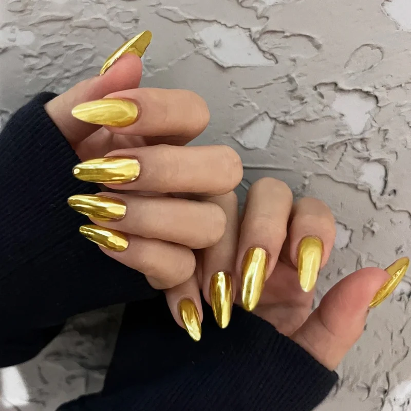 Elegant Mirror Finish Press-On Nail Set Stornfield
