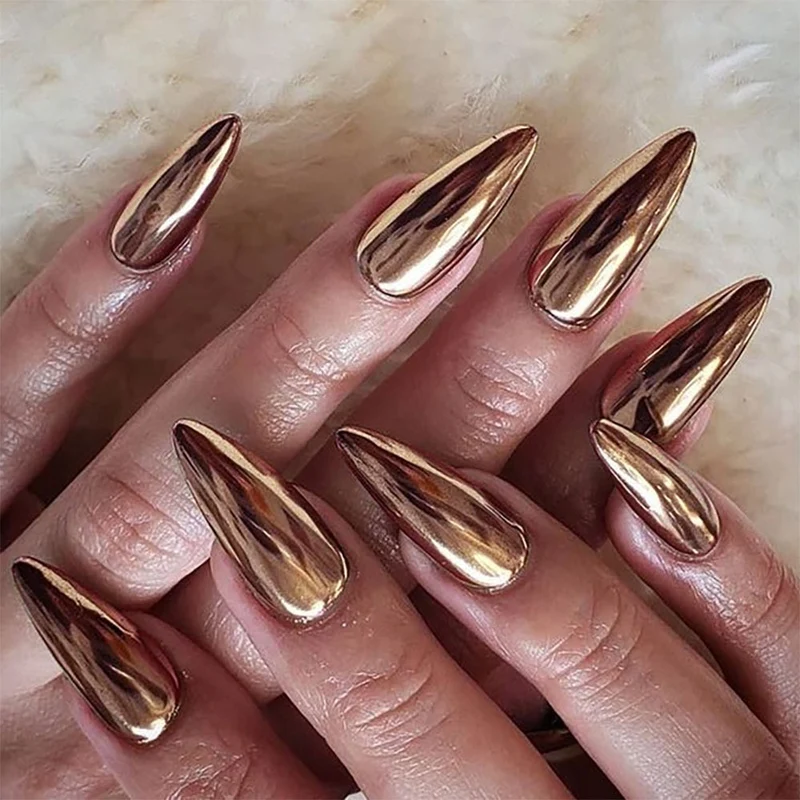 Elegant Mirror Finish Press-On Nail Set Stornfield