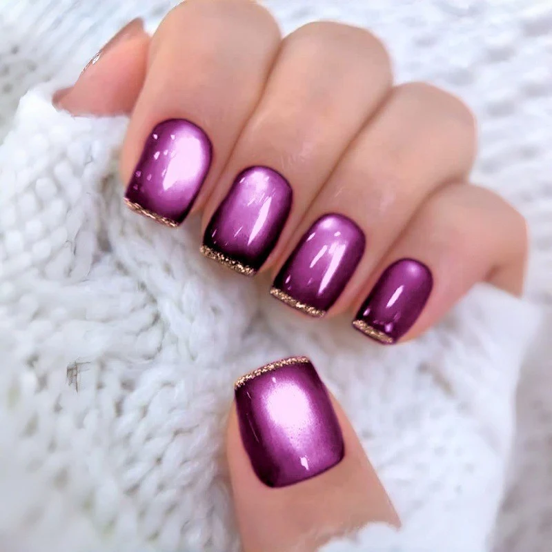 Elegant Glitter Ombre Press-On Nails Stornfield