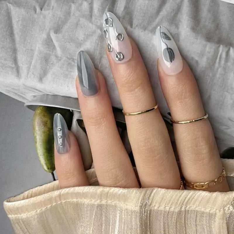 Artistic Stiletto Press-On Nail Design Stornfield
