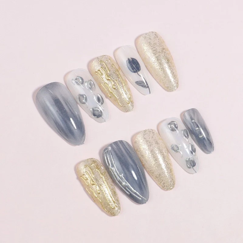 Artistic Stiletto Press-On Nail Design Stornfield