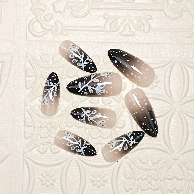 Artistic Ombre Floral Press-On Nails Stornfield