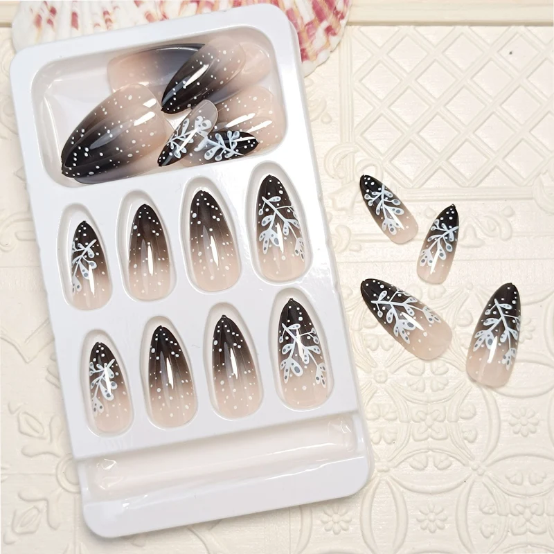 Artistic Ombre Floral Press-On Nails Stornfield