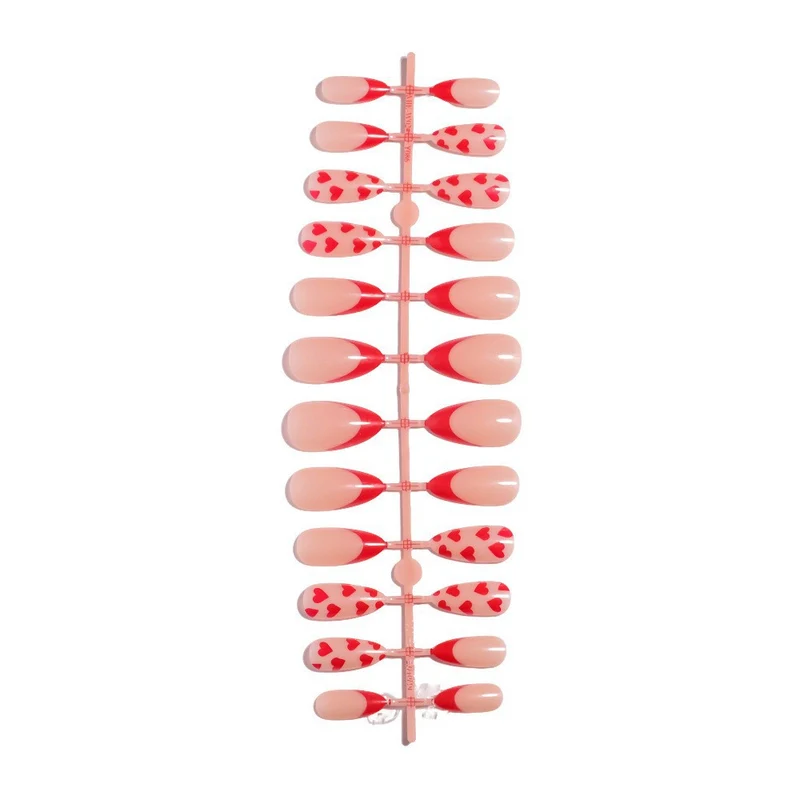 Artistic Heart-Embellished Press-On Nail Art Stornfield