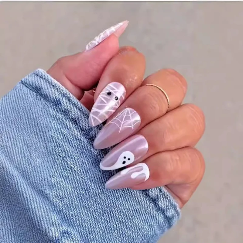 Artistic Halloween-Themed Press-On Nails Stornfield