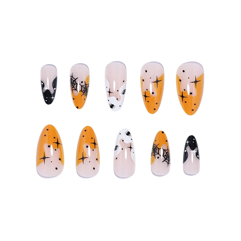 Artistic Halloween-Themed Press-On Nail Set Stornfield