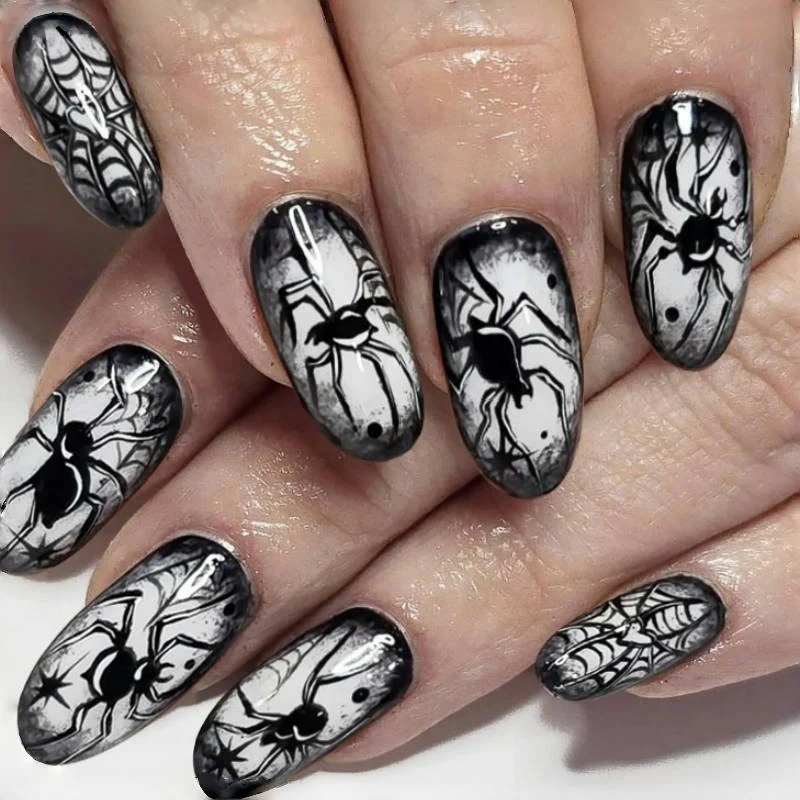 Artistic Halloween-Themed Press-On Nail Art Stornfield
