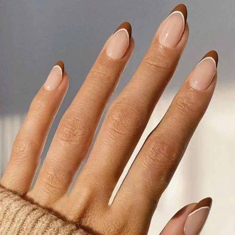 Artistic French Tip Press-On Nails Stornfield