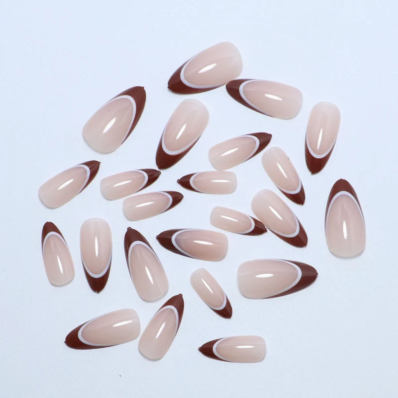 Artistic French Tip Press-On Nails Stornfield