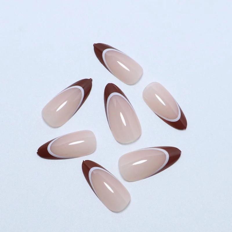 Artistic French Tip Press-On Nails Stornfield