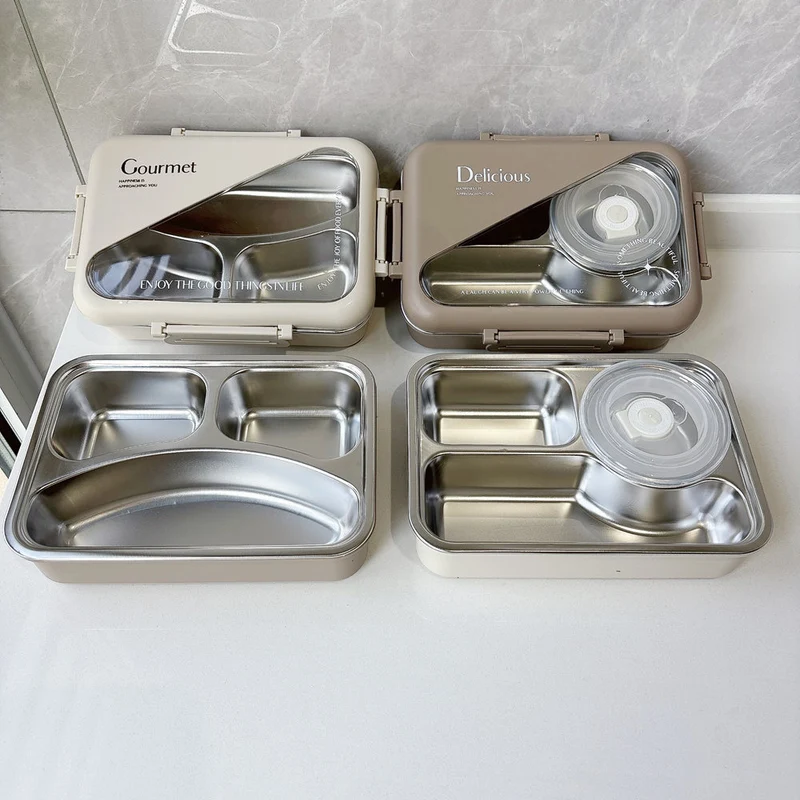 Multi-Compartment Durable Stainless Steel Food Storage