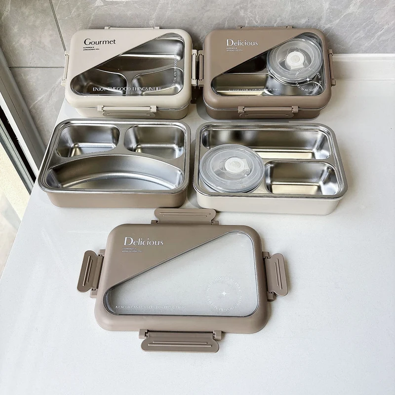 Multi-Compartment Durable Stainless Steel Food Storage