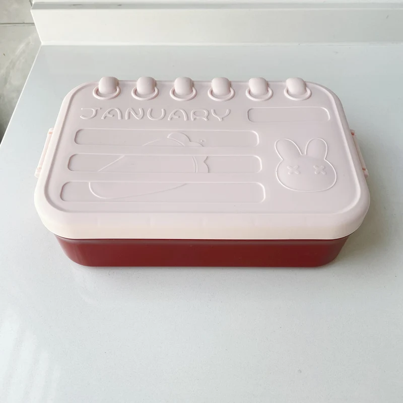 Multi-Compartment Cute Bunny-Themed Lunch Box with Utensils