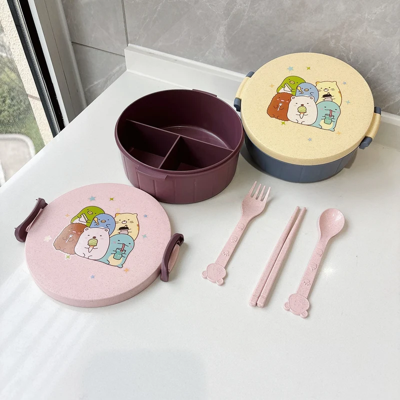 Fun Animal Print Bento Bowl with Cutlery Set