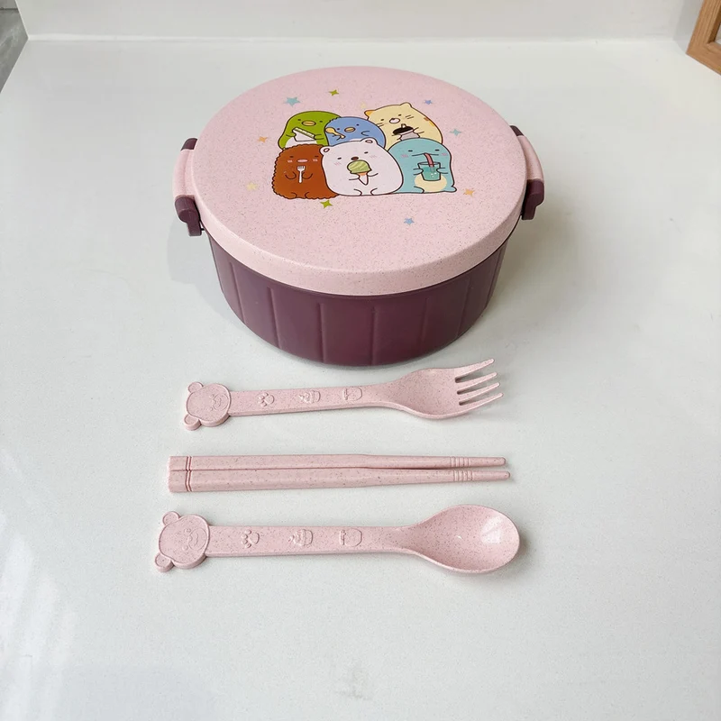 Fun Animal Print Bento Bowl with Cutlery Set