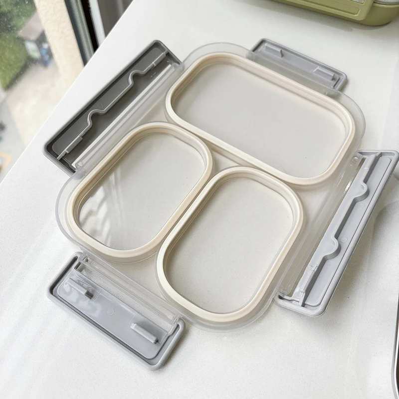 Dual-Compartment Steel Food Storage Container