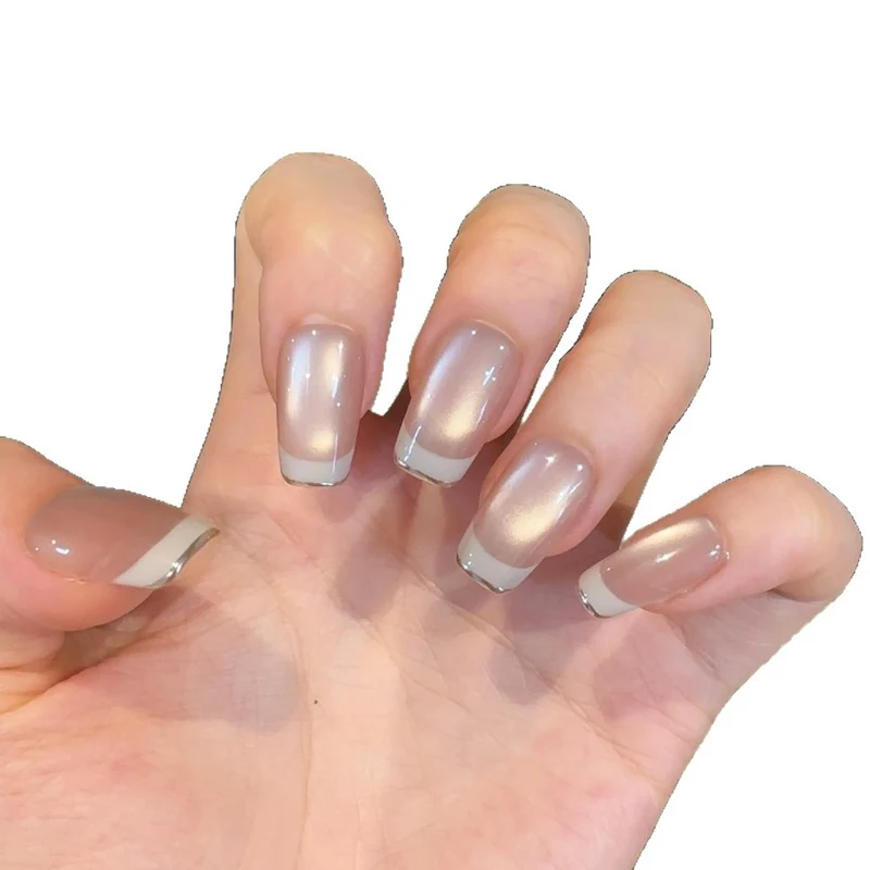 Acrylic French Tip Press-On Nails Stornfield