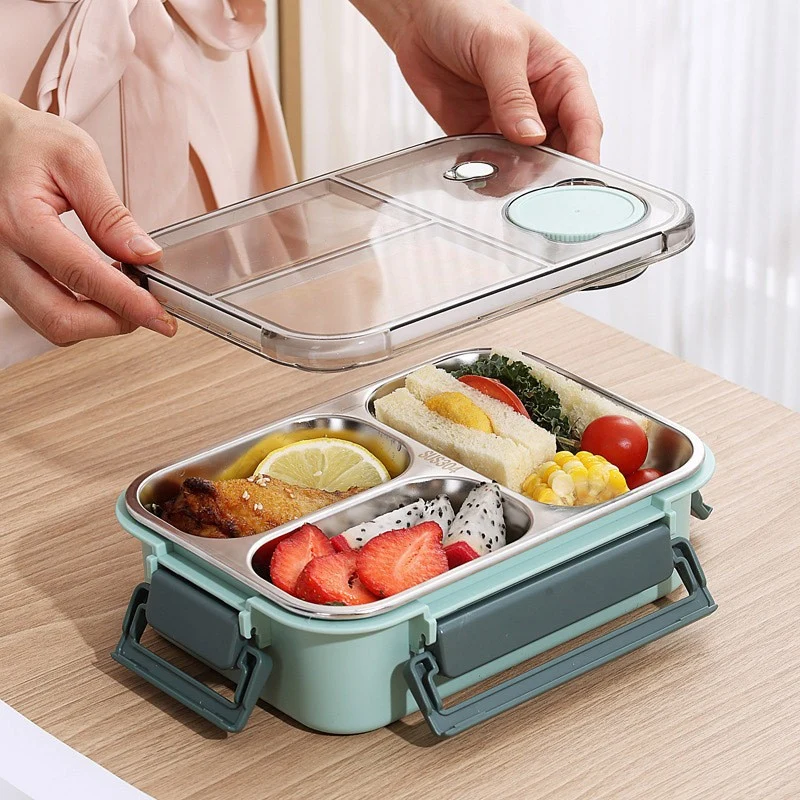 Stainless Steel Bento Box with Leak-Proof Lid