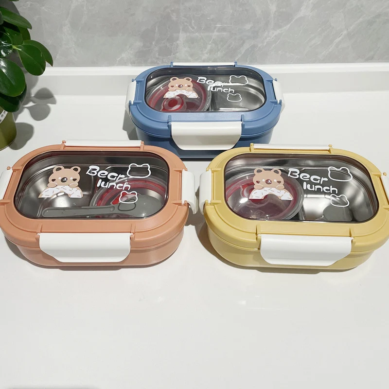 Bear-Themed Multi-Compartment Lunch Box