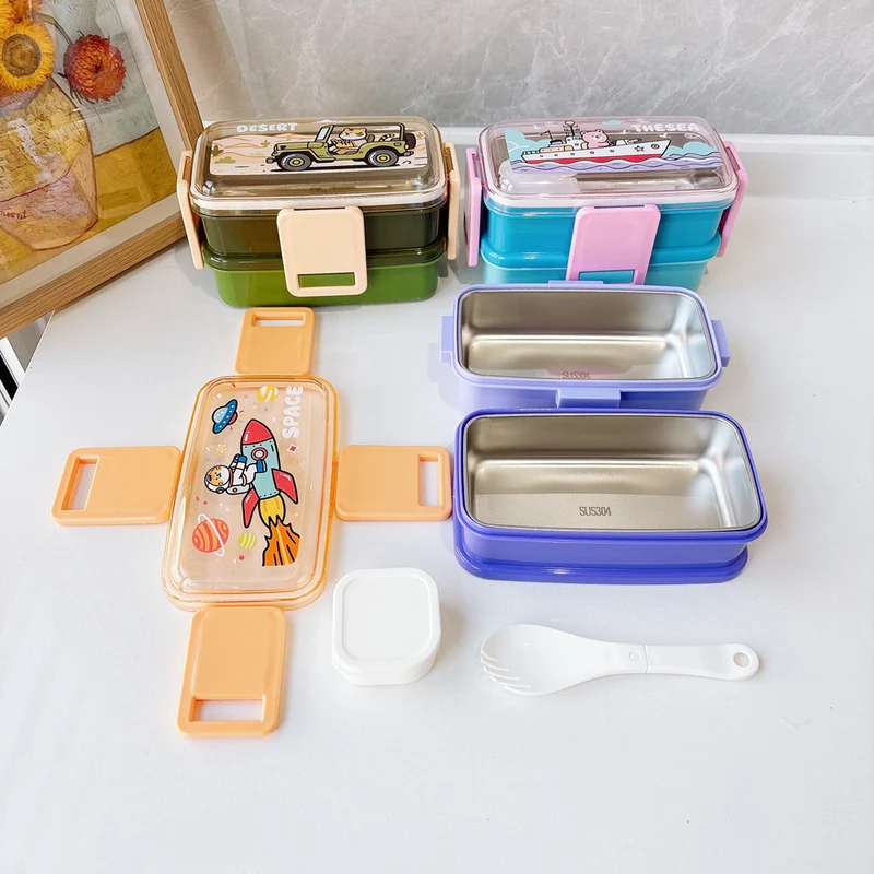 Space-Themed Multi-Compartment Bento Lunch Box