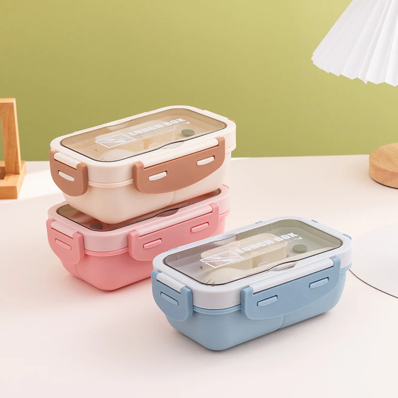 Versatile Multi-Compartment Lunch Box with Integrated Cutlery