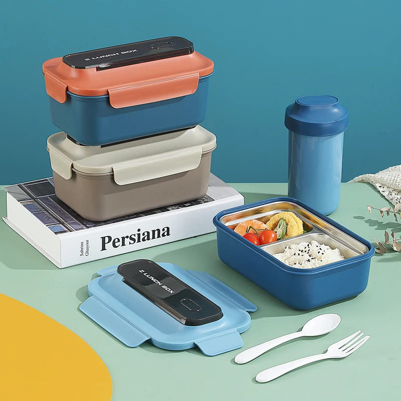 Versatile Leak-Proof Bento Lunch Box with Built-In Utensil Set