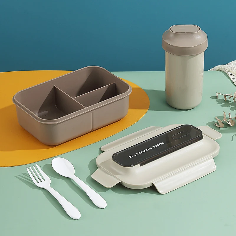 Versatile Leak-Proof Bento Lunch Box with Built-In Utensil Set