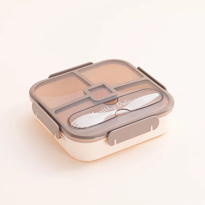 Multi-Compartment Insulated Food Container with Utensil Set