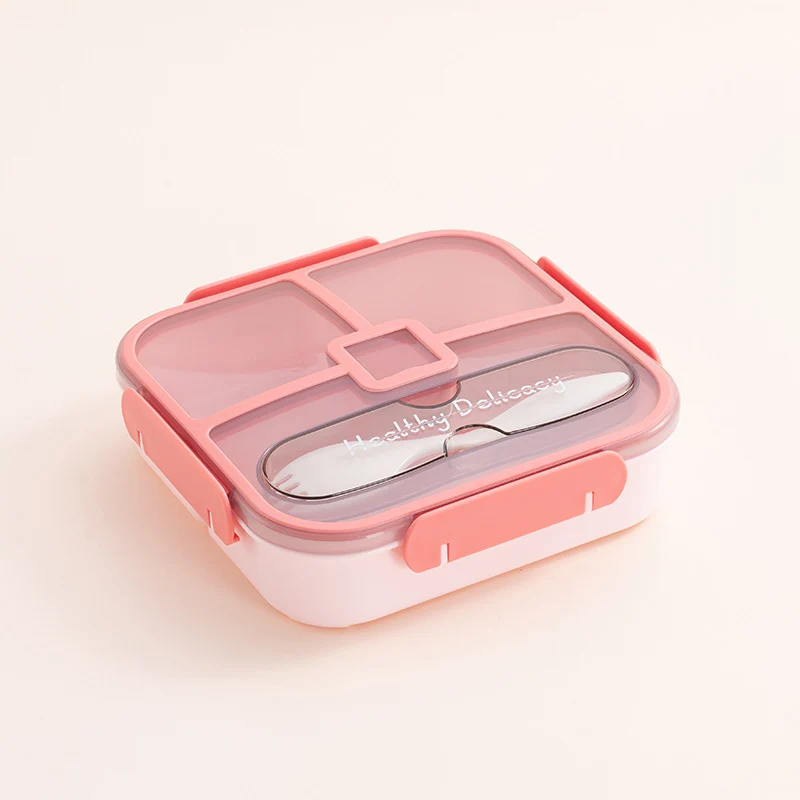 Multi-Compartment Insulated Food Container with Utensil Set