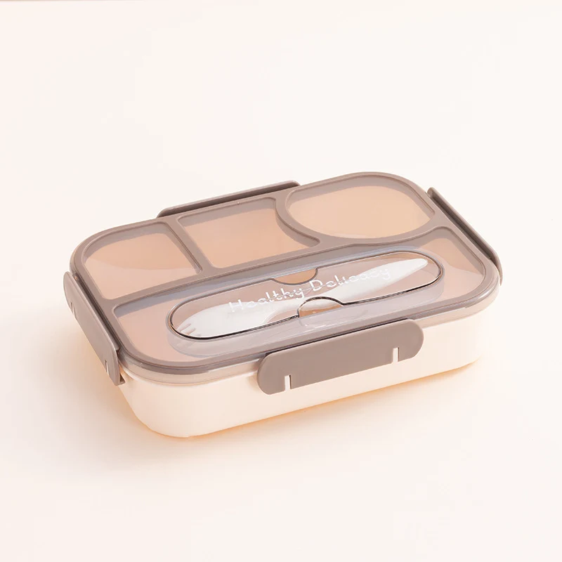 Multi-Compartment Insulated Food Container with Utensil Set