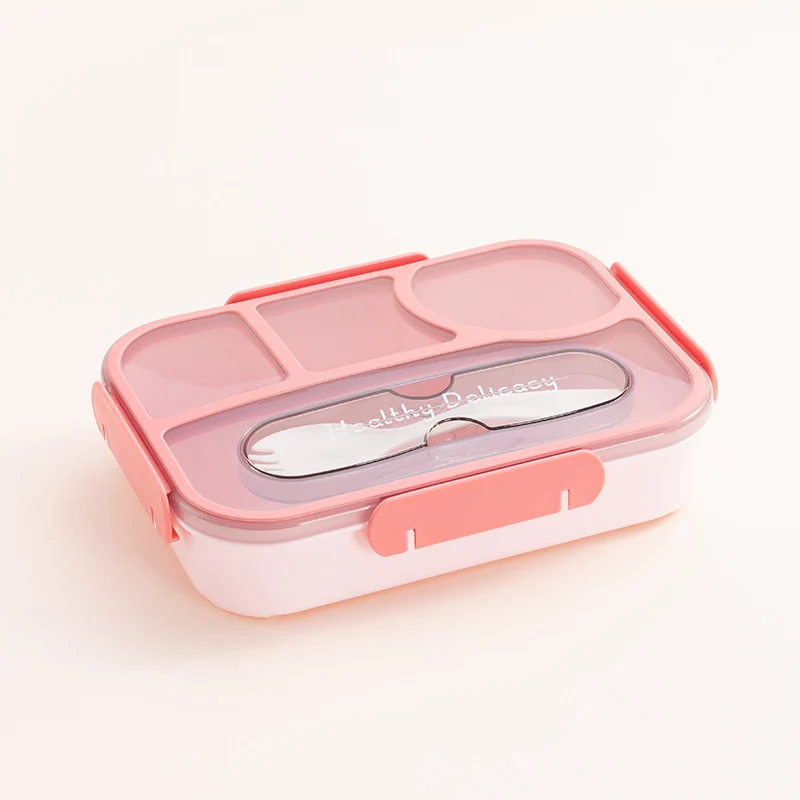 Multi-Compartment Insulated Food Container with Utensil Set