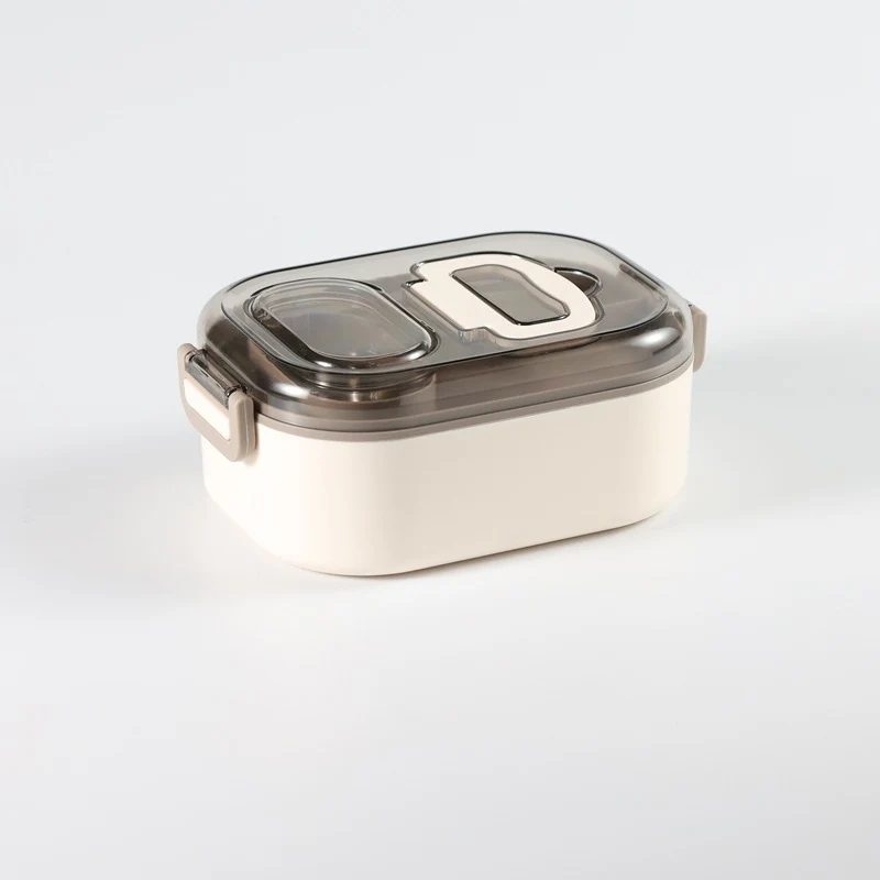 Multi-Compartment Food Storage Container with Secure Locking Lid
