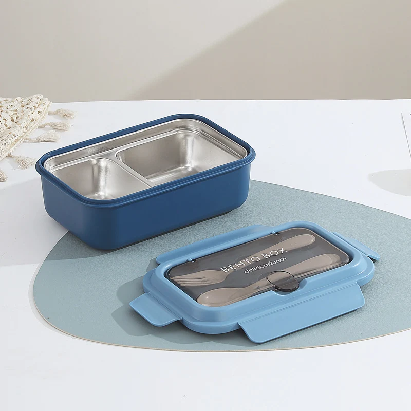 Multi-Compartment Bento Lunch Box with Integrated Utensils