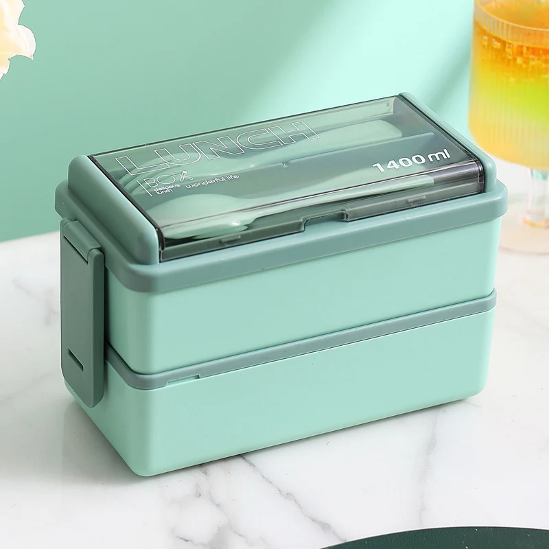 Multifunctional Food Storage Lunch Box with Built-In Utensil Set