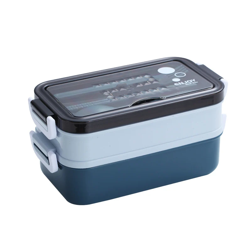 Multi-Level Portable Lunch Box with Utensil Storage