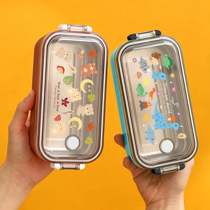 Dinosaur-Themed Multi-Compartment Lunch Box