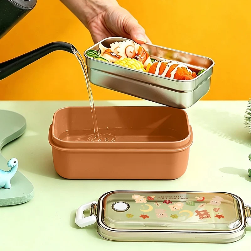 Dinosaur-Themed Multi-Compartment Lunch Box
