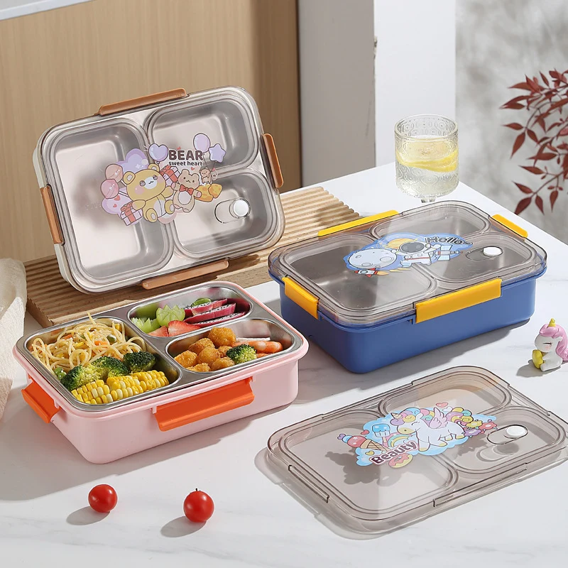 Bear-Themed Multi-Compartment Bento Lunch Box