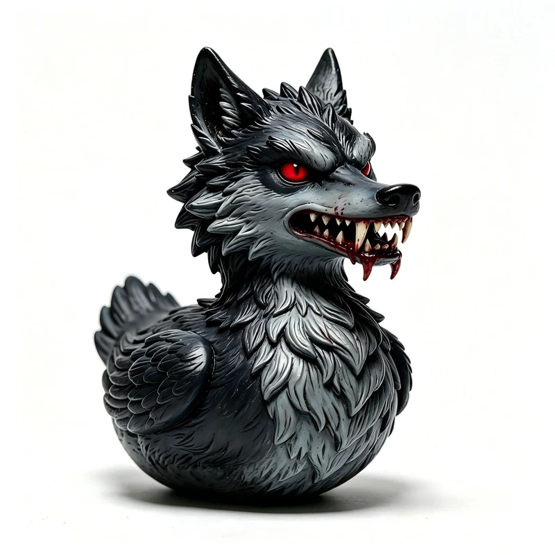Creepy rubber duck with wolf design Stornfield